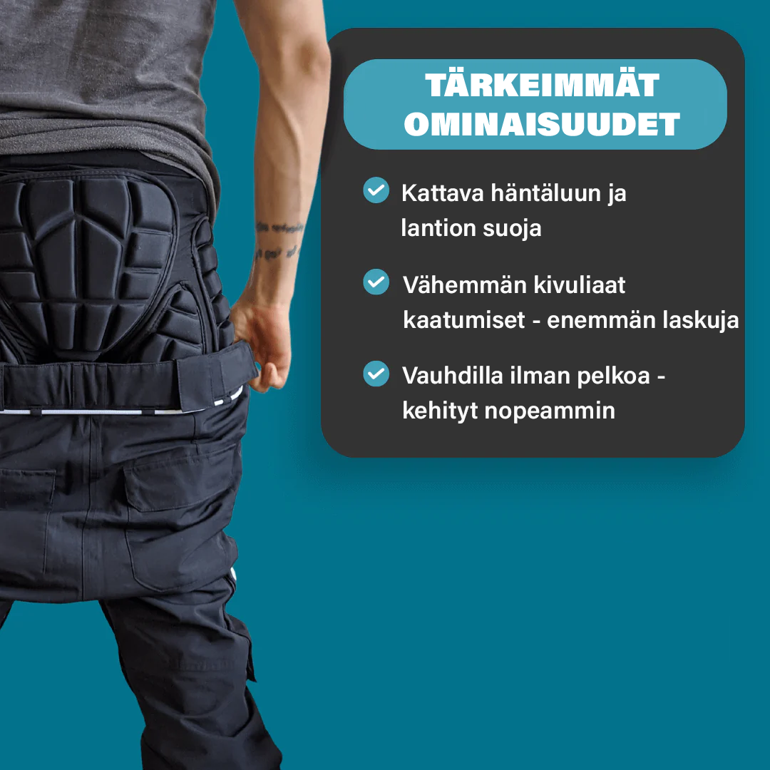 Iskuja vaimentavat shortsit lasketteluun ja lumilautailuun (Crash Pants)